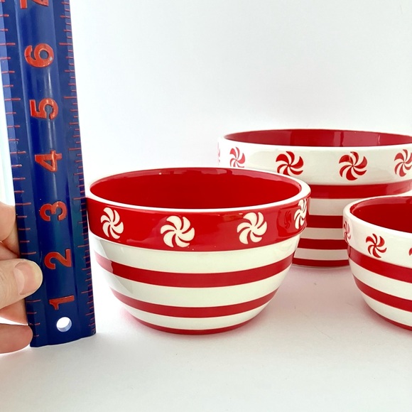 Terramoto Ceramic 3 Piece Mixing Bowl Set (Peppermint) - Picture 8 of 14